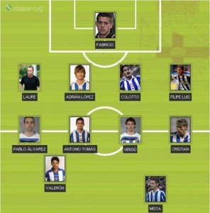 Alineacion contra el Elche