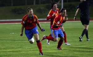 Vero Boquete celebrando el gol que clasificó a España para su segunda Eurocopa / Dani Sánchez- As.