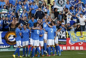 Real Oviedo (en su partido contra el Burgos, en 2014)