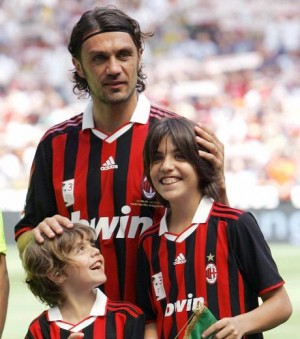 Paolo Maldini con su hijo Christian