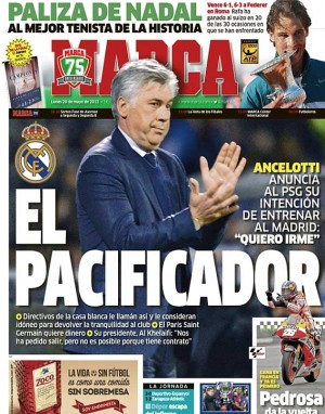 Portada Marca Ancelotti Pacificador 20 Mayo 2013