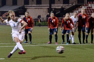 (Foto: marca.com) Penalti lanzado por la capitana de la selección inglesa