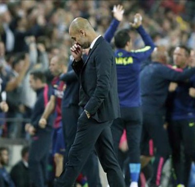 Pep Guardiola en el Camp Nou